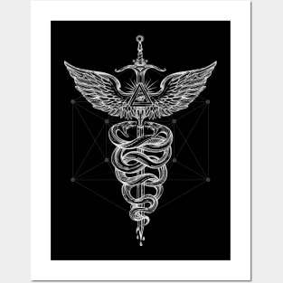 Caduceus_White Posters and Art